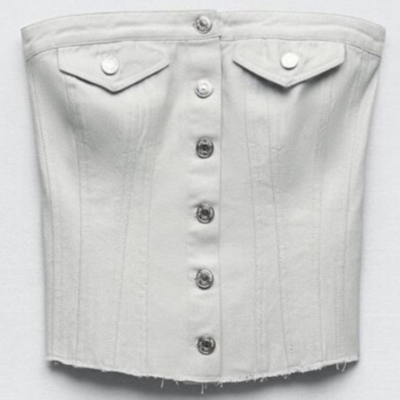 Zara Tops - Zara Blue Sleeveless Bustier Top